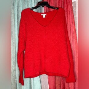 Sincerely Jules Vibrant Red V-Neck Sweater